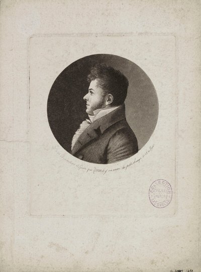 Portræt af Marie-Henri Beyle, dit Stendhal 1783-1842. af Edme Quenedey