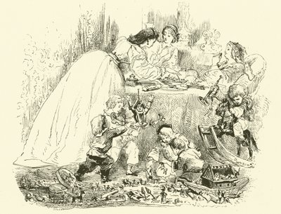 Scener af parisisk liv: børns nytårsdag (gravering) af Edmond (after) Morin