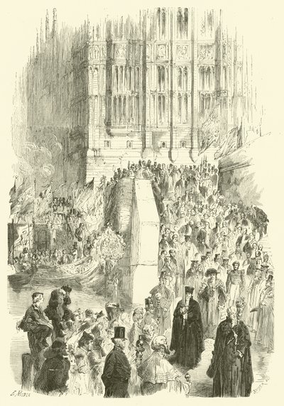 sværger i ceremoni af Lord Mayor of London (gravering) af Edmond (after) Morin
