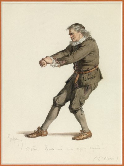 Portræt af Harpagon, ca. 1870 (akvarel) af Edmond Aime Florentin Geffroy