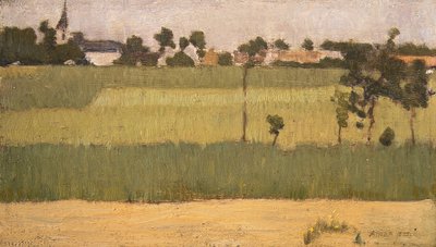 Udkanten af en landsby, ca. 1880. af Edmond-François Aman-Jean