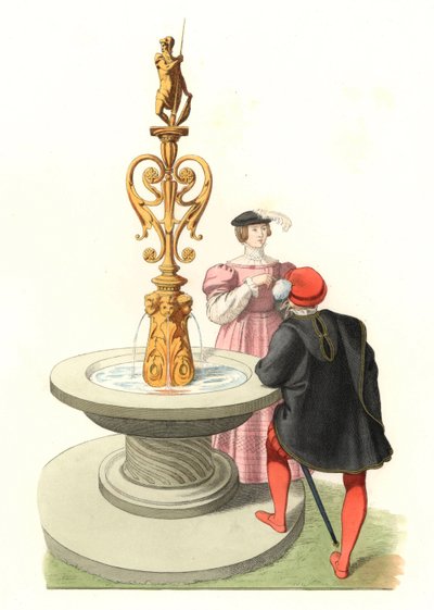 Herre og dame, engelsk adel af Edmond Lechevallier Chevignard