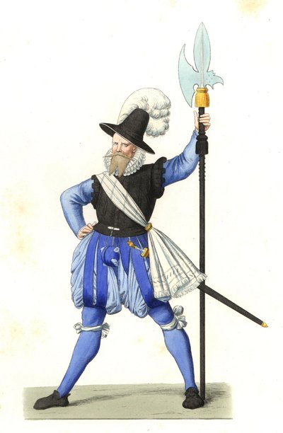 Heinrich Schmid, schweizisk hellebardier af Edmond Lechevallier Chevignard
