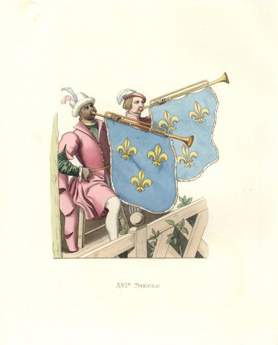Trompetister ved en turnering, regeringstid af Frans I af Frankrig. af Edmond Lechevallier Chevignard