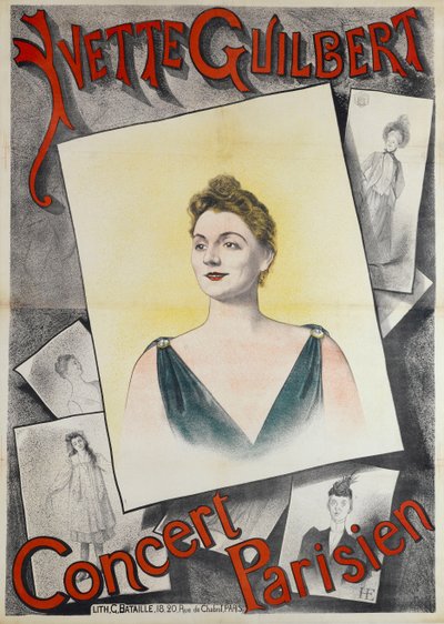 Yvette Guilbert Pariserkoncert, 1890. af Edmond Marie Höner