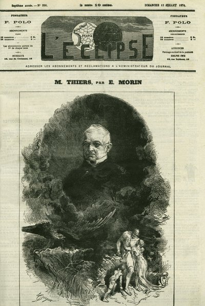 Portræt af Adolphe Thiers (1797-1877), fransk politiker. Cover i "" L