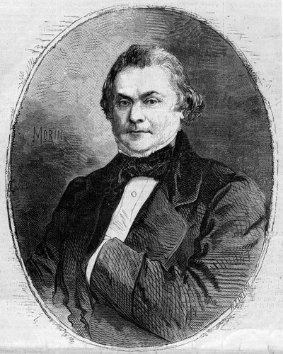 Portræt af Claude Alphonse Delangle (1797-1869), fransk magistrat og politiker. Indgravering af Morin i ""The Illustrous World"" nr. 63 af 26. juni 1858. af Edmond Morin
