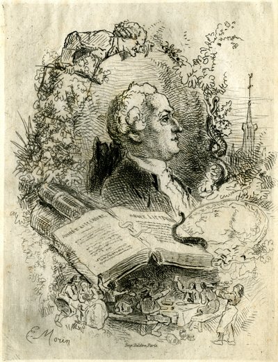 Portræt af Elie Catherine Freron (1718 -1776) af Edmond Morin