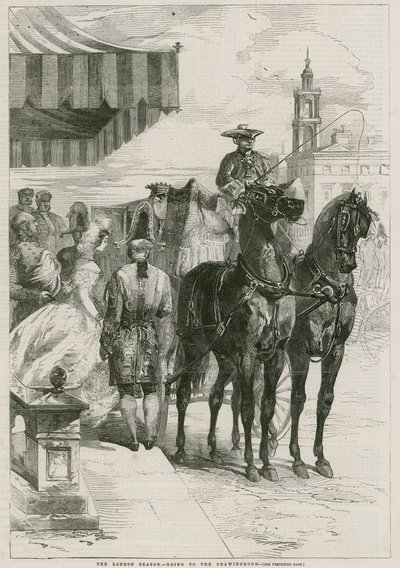 The London Season - gå til tegnestuen (gravering) af Edmond Morin