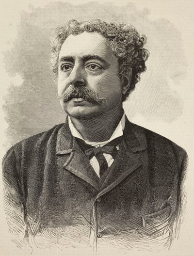 Portræt af Edmondo De Amicis (1846-1908), italiensk forfatter, gravering af E Mancastroppa fra fotografi af Schemboche fra L