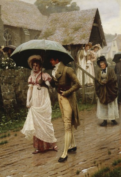 En våd søndagsmorgen, 1896 af Edmund Blair Leighton