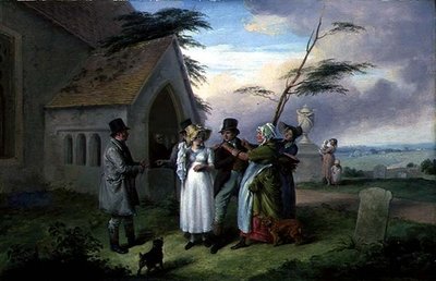 Det afbrudte bryllup (olie på panel) af Edmund Bristow