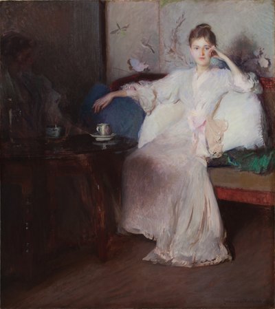 Arrangement i lyserødt og gråt (Afternoon Tea) af Edmund Charles Tarbell