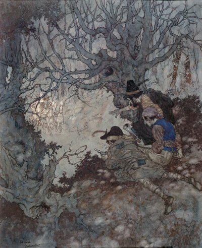 Det er guld, det er guld!", illustration til "Snedronningen" af H.C. Andersen. af Edmund Dulac