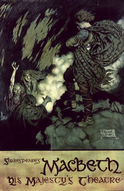 Macbeth: Plakat for 1914-produktion (farvelitografi) af Edmund Dulac