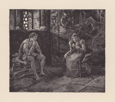 Illustration til The Eve of St Agnes af John Keats (litografi) af Edmund Henry Garrett