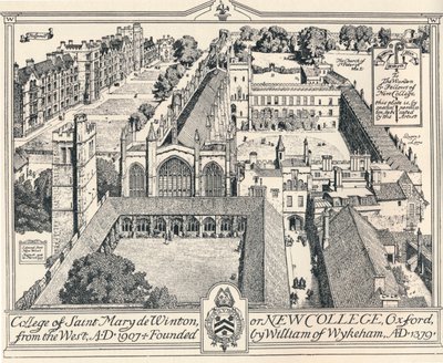 New College, Oxford, c1905 af Edmund Hort New