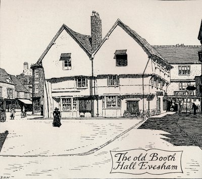 Den gamle Booth Hall, Evesham, 1800-tallet af Edmund Hort New