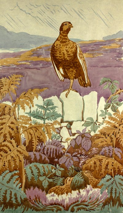 Lookout on the Moor, ca. 1930 (gouache på papir) af Edmund Hunter