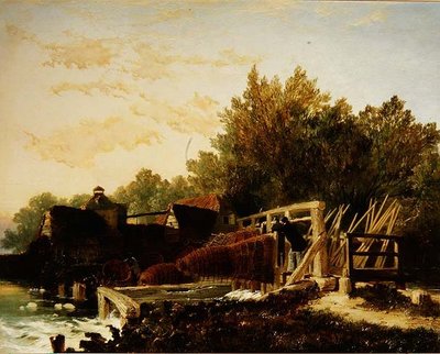 Bukke beskadiget af oversvømmelse, Mapledurham, Berks, Morning af Edmund John Niemann