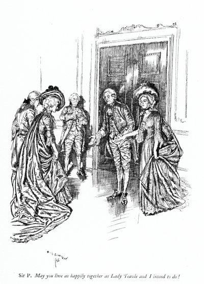 Illustration til Sheridans The School for Scandal (gravering) af Edmund Joseph (after) Sullivan