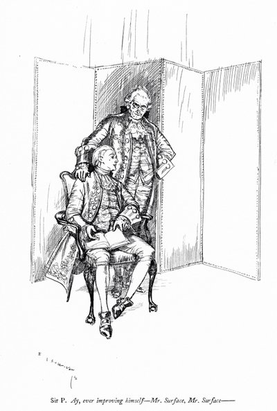 Illustration til Sheridans The School for Scandal (gravering) af Edmund Joseph (after) Sullivan