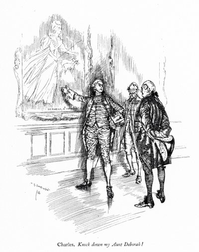 Illustration til Sheridans The School for Scandal (gravering) af Edmund Joseph (after) Sullivan