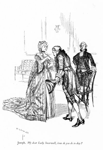 Illustration til Sheridans The School for Scandal (gravering) af Edmund Joseph (after) Sullivan