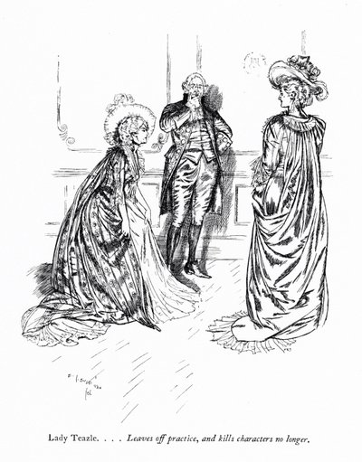 Illustration til Sheridans The School for Scandal (gravering) af Edmund Joseph (after) Sullivan