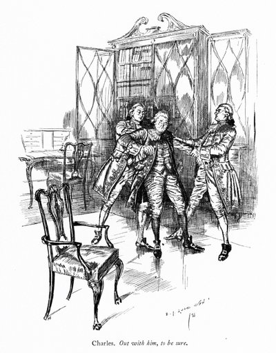 Illustration til Sheridans The School for Scandal (gravering) af Edmund Joseph (after) Sullivan