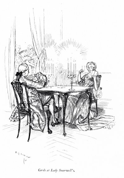 Illustration til Sheridans The School for Scandal (gravering) af Edmund Joseph (after) Sullivan