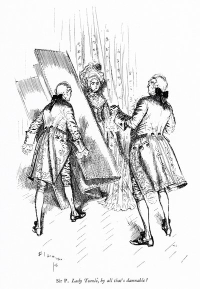 Illustration til Sheridans The School for Scandal (gravering) af Edmund Joseph (after) Sullivan