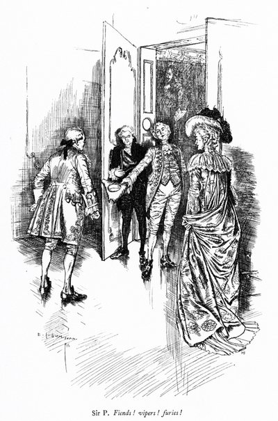 Illustration til Sheridans The School for Scandal (gravering) af Edmund Joseph (after) Sullivan