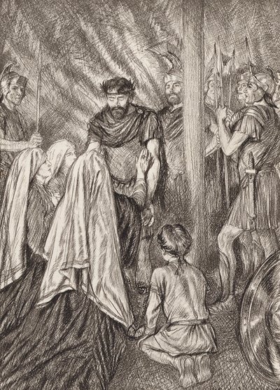 William Shakespeare: Tragedien om Coriolanus, akt V, scene 3 (litografi) af Edmund Joseph (after) Sullivan