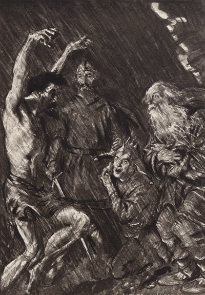 William Shakespeare: Tragedien om kong Lear, 3. akt, 4. scene (litografi) af Edmund Joseph (after) Sullivan