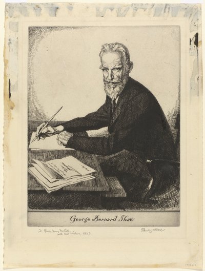 Portret af George Bernard Shaw George Bernard Shaw (titel på objekt) af Edmund Joseph Sullivan (signed by artist)