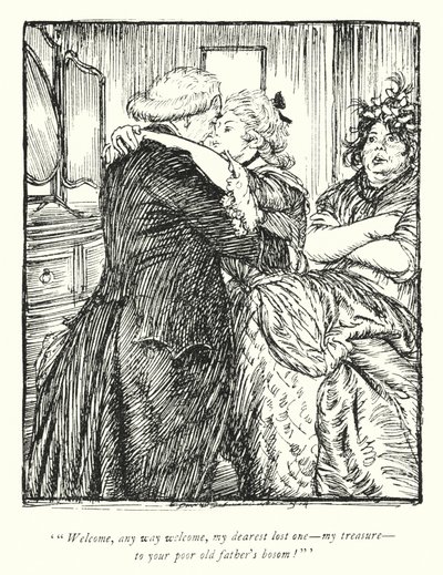 Illustration til The Vicar of Wakefield af Oliver Goldsmith (litho) af Edmund Joseph Sullivan
