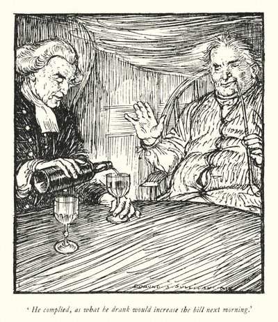 Illustration til The Vicar of Wakefield af Oliver Goldsmith (litho) af Edmund Joseph Sullivan