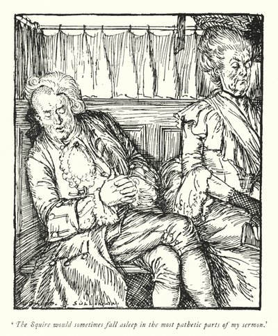 Illustration til The Vicar of Wakefield af Oliver Goldsmith (litho) af Edmund Joseph Sullivan
