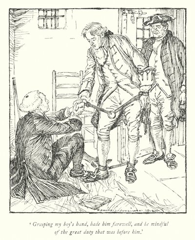 Illustration til The Vicar of Wakefield af Oliver Goldsmith (litho) af Edmund Joseph Sullivan