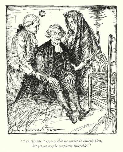 Illustration til The Vicar of Wakefield af Oliver Goldsmith (litho) af Edmund Joseph Sullivan