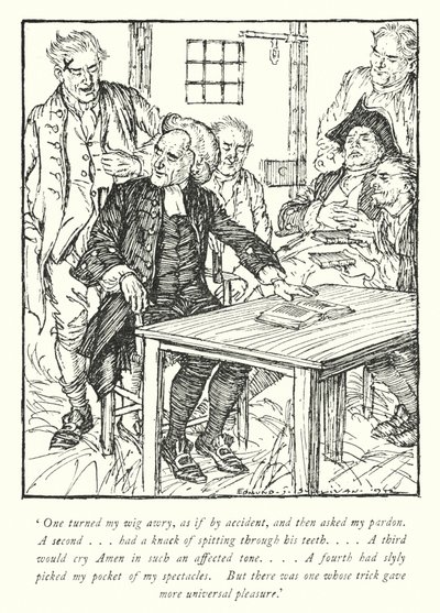 Illustration til The Vicar of Wakefield af Oliver Goldsmith (litho) af Edmund Joseph Sullivan