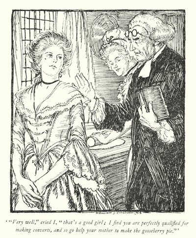 Illustration til The Vicar of Wakefield af Oliver Goldsmith (litho) af Edmund Joseph Sullivan