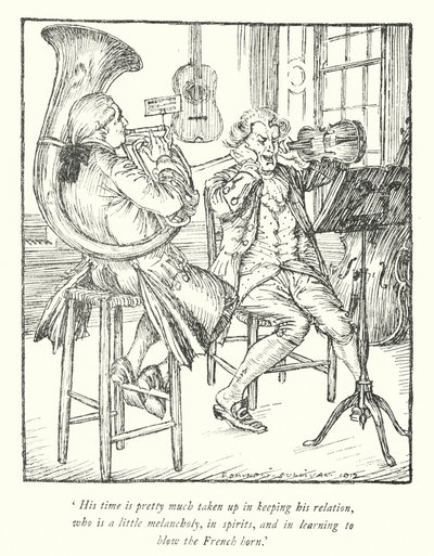 Illustration til The Vicar of Wakefield af Oliver Goldsmith (litho) af Edmund Joseph Sullivan