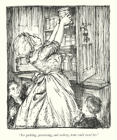 Illustration til The Vicar of Wakefield af Oliver Goldsmith (litho) af Edmund Joseph Sullivan