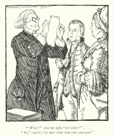Illustration til The Vicar of Wakefield af Oliver Goldsmith (litho) af Edmund Joseph Sullivan