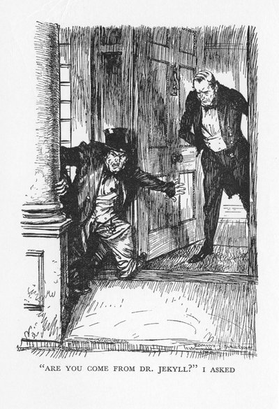 Scene fra The Strange Case of Dr Jekyll and Mr Hyde af Robert Louis Stevenson, 1927 af Edmund Joseph Sullivan