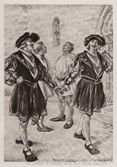 The Comedy of Errors, Act V, Sc I (litho) af Edmund Joseph Sullivan