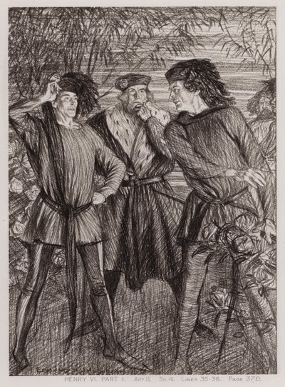 Den første del af kong Henrik VI, akt II, Sc 4 (litho) af Edmund Joseph Sullivan
