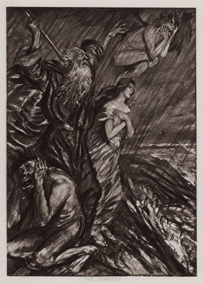 Stormen (litho) af Edmund Joseph Sullivan